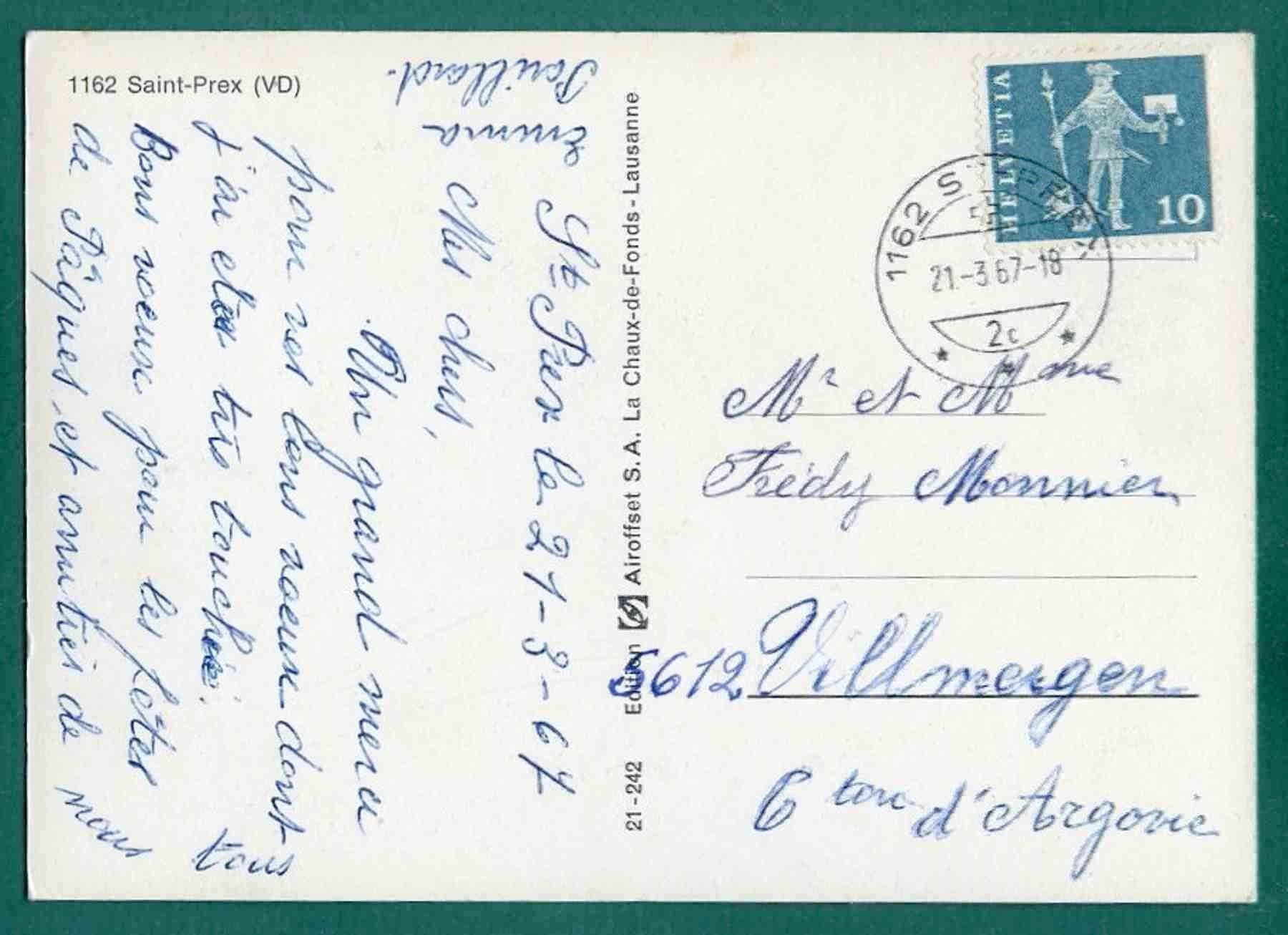 Ansichtskarten: Saint-Prex, 1967, gelaufen, Grossformat – Gebraucht aus Sargans von Hausi1951 1