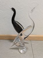 2x Glasvögel Reiher schwarz und klar