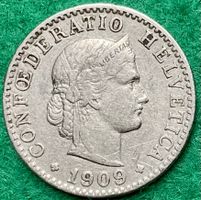 Pièce de 20 centimes suisse 1909
