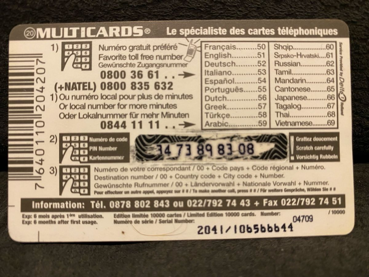 Telefon- & Taxkarten: Carte – Defekt aus Lausanne von babacard10 1