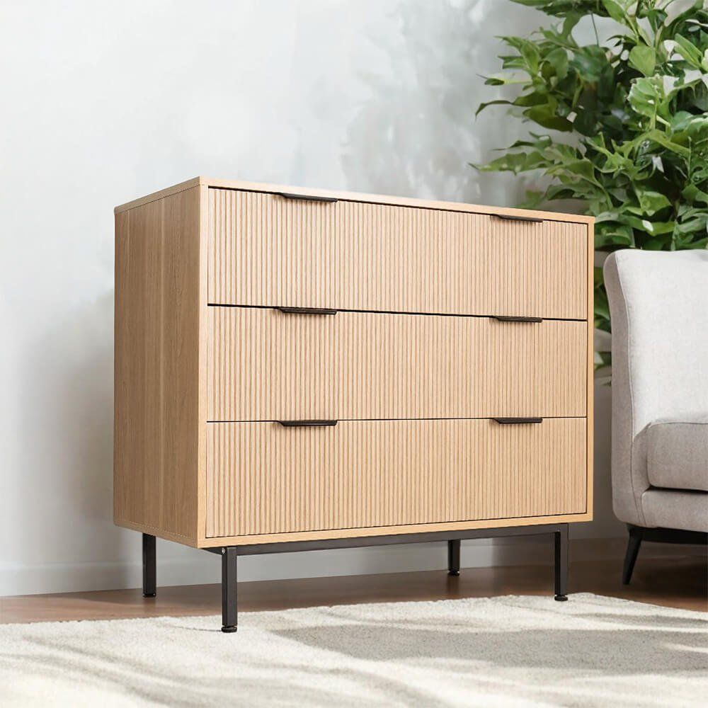 Cassettiere: Kommode NALA - moderne Optik - Natur/Schwarz - 90x80cm – Nuovo e nell'imballaggio originale da Wallenwil venduto da toesstal-vertrieb