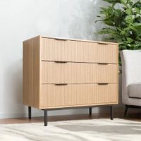 Kommode NALA - moderne Optik - Natur/Schwarz - 90x80cm
