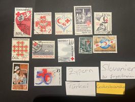 Rotes Kreuz Lot Slovenien/Türkei/Tschechoslov.  gest. (E296)