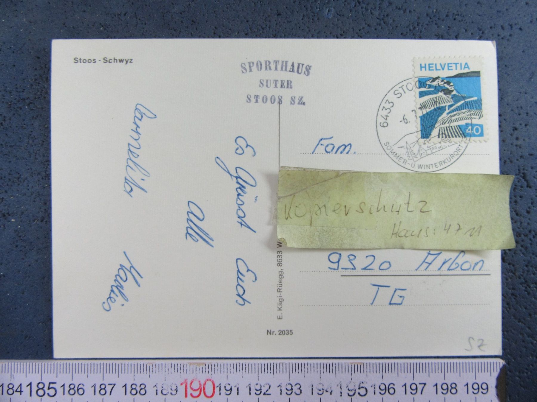 Cartes postales: STOOS -  SCHWYZ VOGELSCHAU 1977 – D'occasion à Ettingen par Hausi4711 1