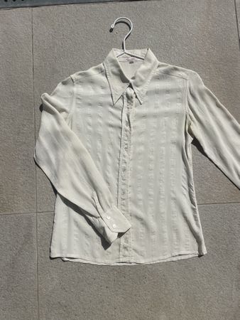 Chemise CELINE vintage crème rayures en relief
