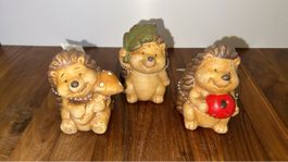 Herbst Deko Igelfiguren 3er Set neu