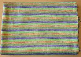 Strick-Stoff grün-violett-orange