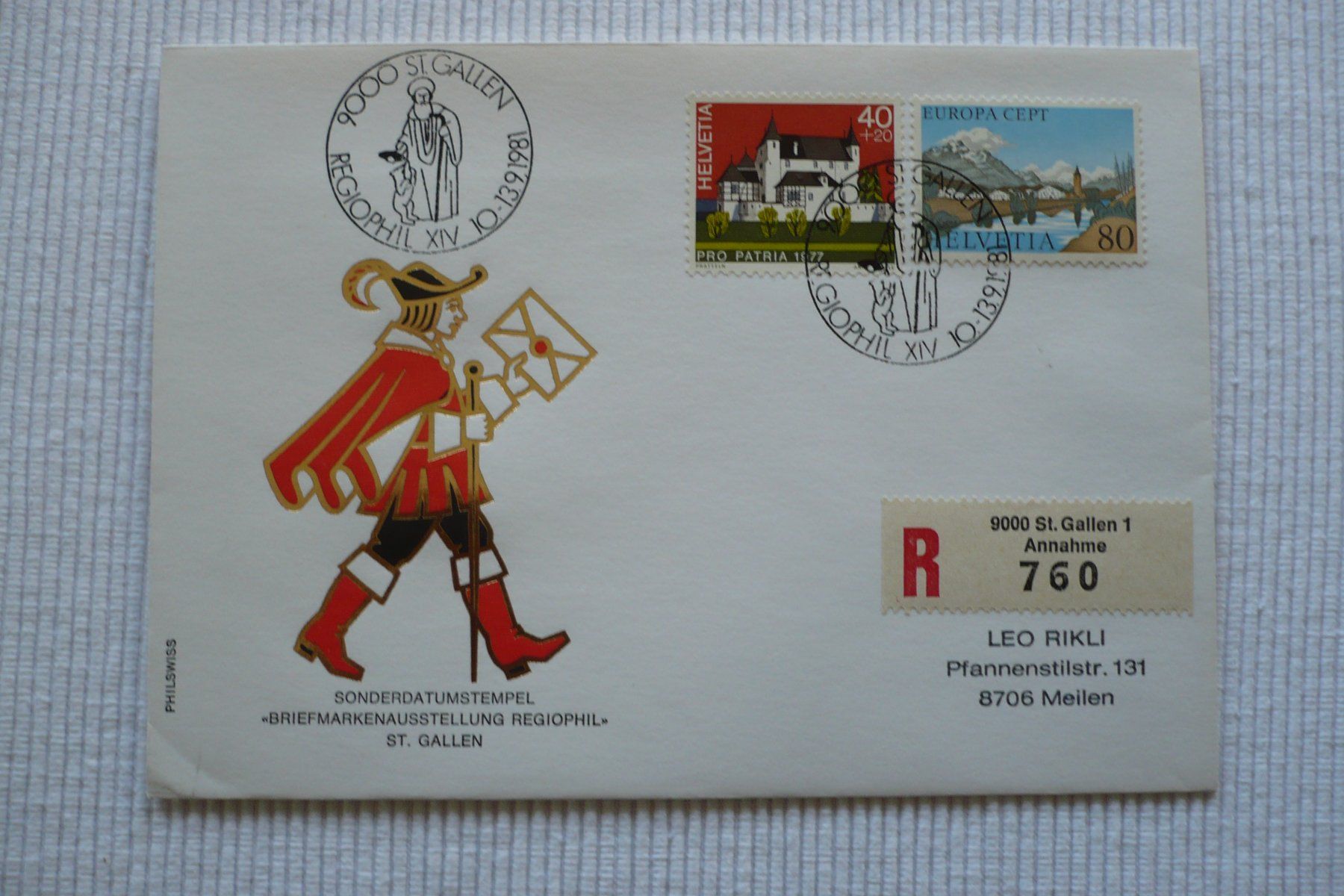 Alle Briefmarken: 1981 REGIOPHIL XIV, St. Gallen – Gebraucht aus Zürich von saltandpepper008