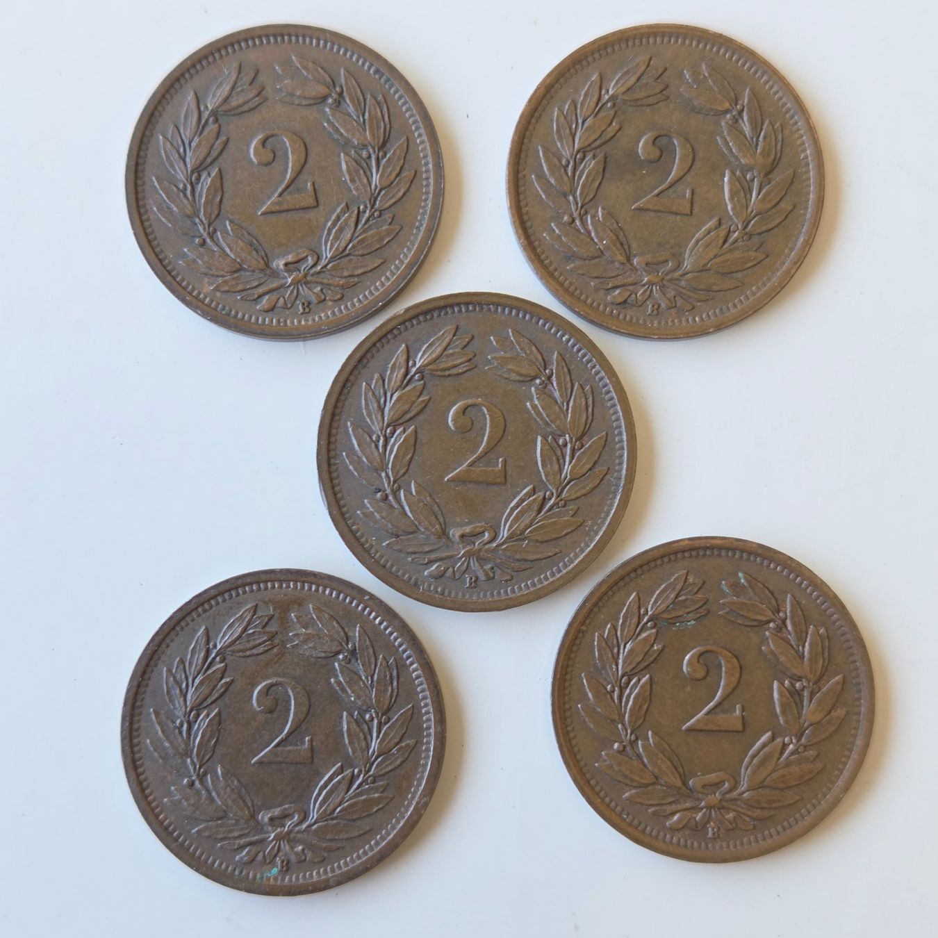 Tutti le monete: Münze 2 Rappen 1941, 5 Stück – Usato da Rheinfelden venduto da Badelus 1