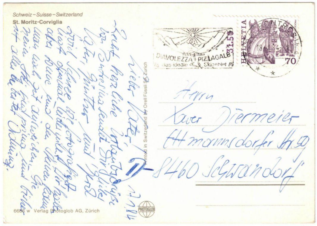 Cartoline postali: St. Moritz - 4 Bild AK Corviglia – Usato da Binningen venduto da Mountainrider 1