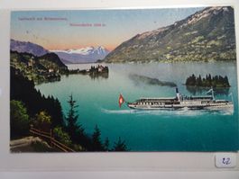 Alte Ansichtskarte Brienzersee, Raddampfer, 1923 Iseltwald