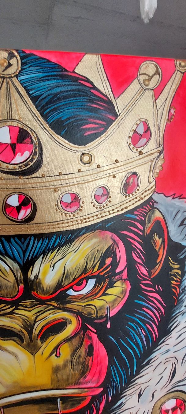 Dipinti: Pop-Art-Gemälde 70x70 Gorilla ! – Nuovo e nell'imballaggio originale da Schöftland venduto da M.B.Dudart 5