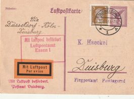 Deutsches Reich 5  GS-Pk Luftpost mit Zusatzfrankatur