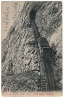 Pilatusbahn, Eselwand, Lichtbild, gelaufen 1908