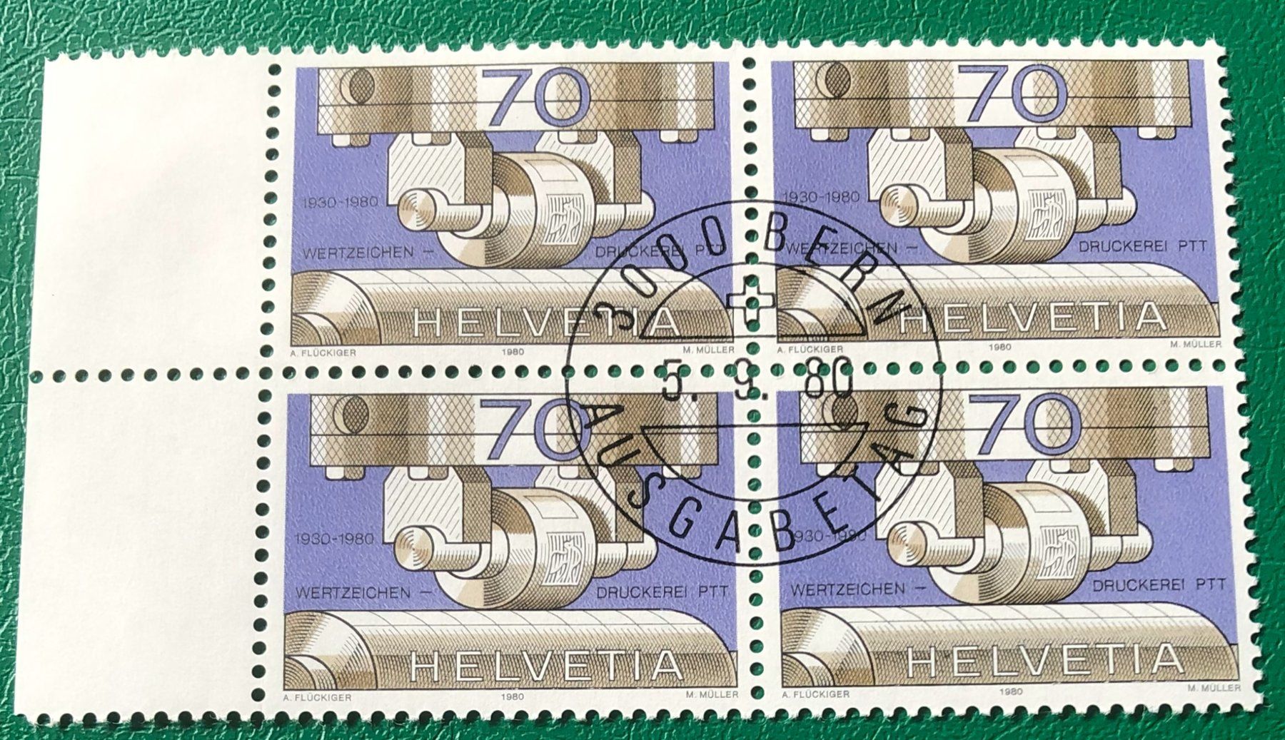 Tutti i francobolli: 4 er Block Nr. 647 mit ETStempel Bern  – Usato da Aarau venduto da Billa007