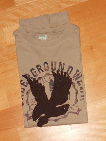 Neu: T'Shirt langarm mit Motiv - beige/braun - Gr. 164