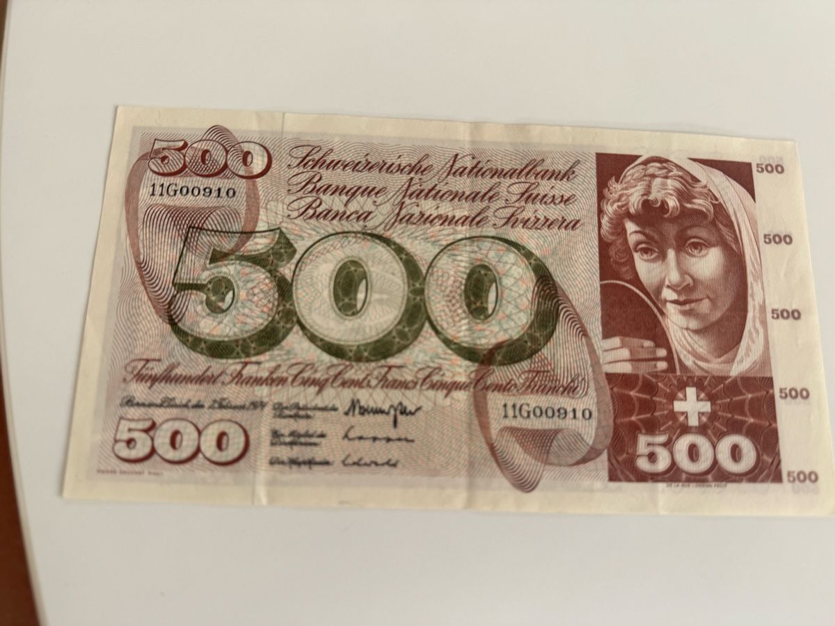 Banconote: 500 Franken Note 1974 – Usato da Thalwil venduto da gansjeanjacques 1