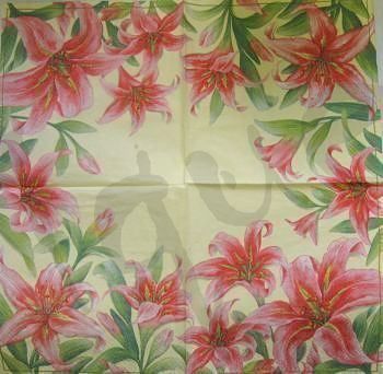 Servietten: Serviette lilien (b18) 2Stk. – Neu (gemäss Beschreibung) aus Schlatt TG von kreativ-atelier