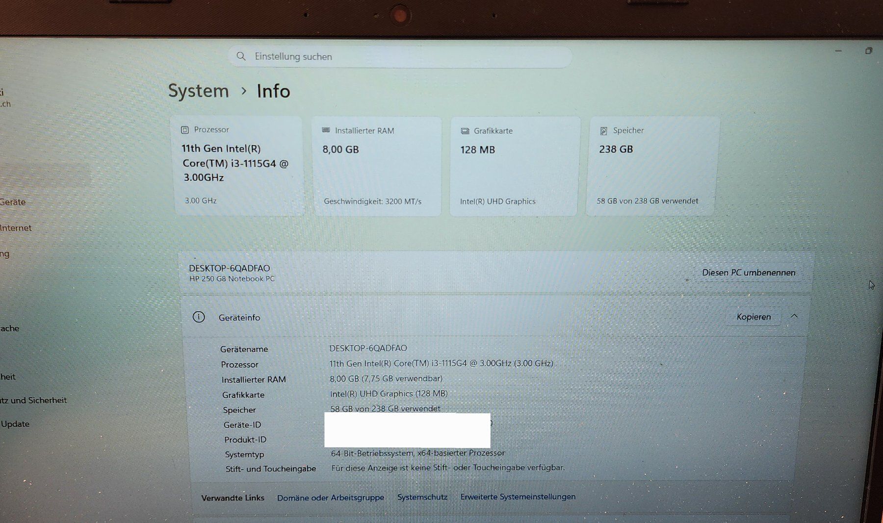 Hewlett Packard Notebook: Notebook PC HP 250 G8 Windows 11 – Usato da Hornussen venduto da koleso83 5