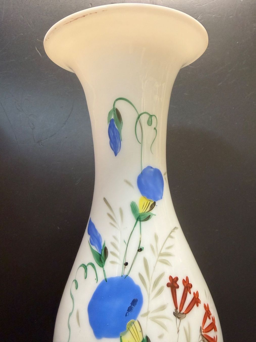 Vasi & Recipienti: MILCH-/OPALIN GLASVASE JUGENDSTIL HANDGEMALT – Usato da Matzingen venduto da Puhbaerli 2