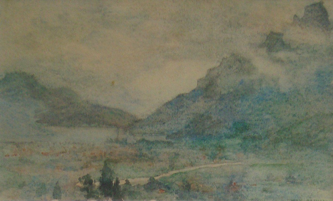 Gemälde: Max Baumann, Aquarell Landschaft – Gebraucht aus Oberdorf NW von Lufao