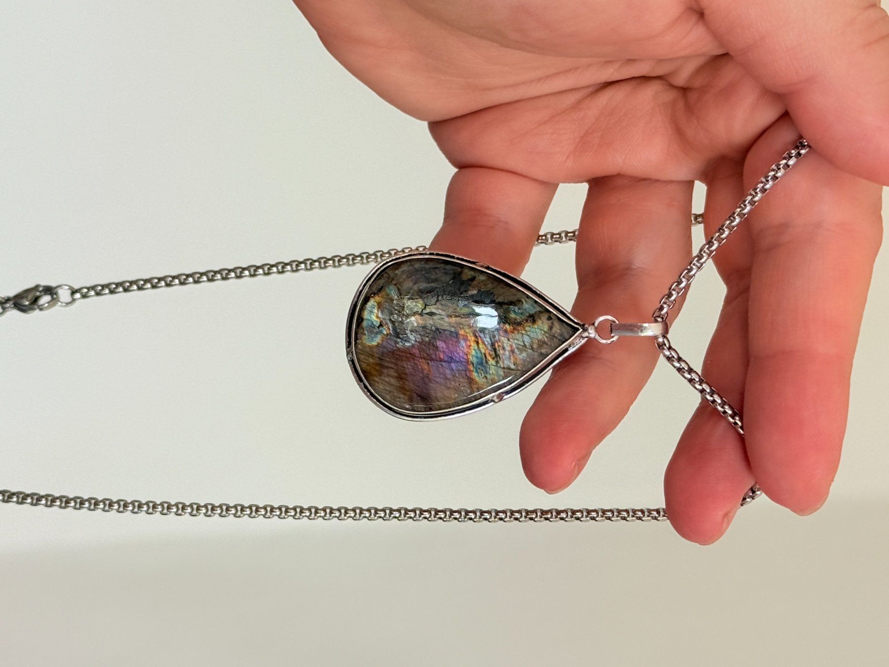 Catenine: Collier avec pendentif labradorite goutte – Nuovo e nell'imballaggio originale da Genève venduto da AWWA 8