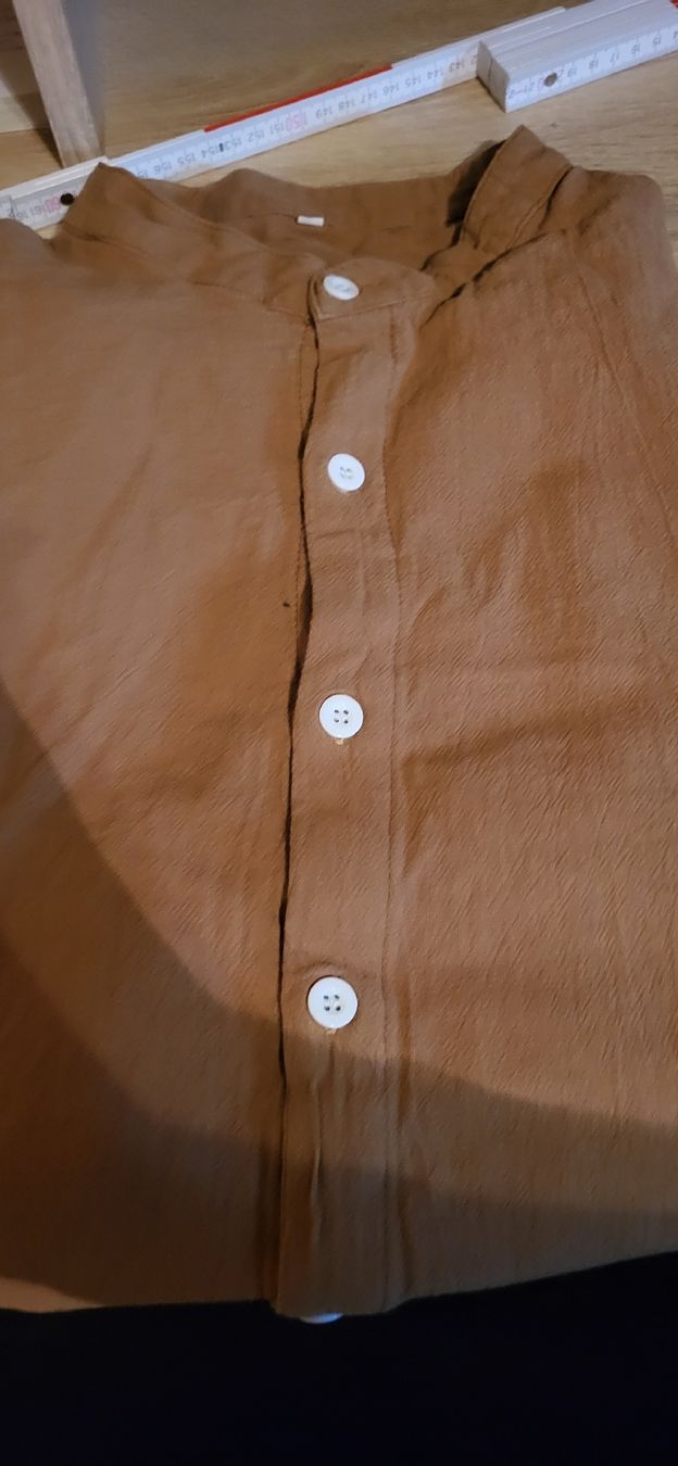 Camicie: Herrenhemd Langarm hellbraun , gr XXL. Baumwolle grob – Usato da Schweizersholz venduto da fuchs06 7