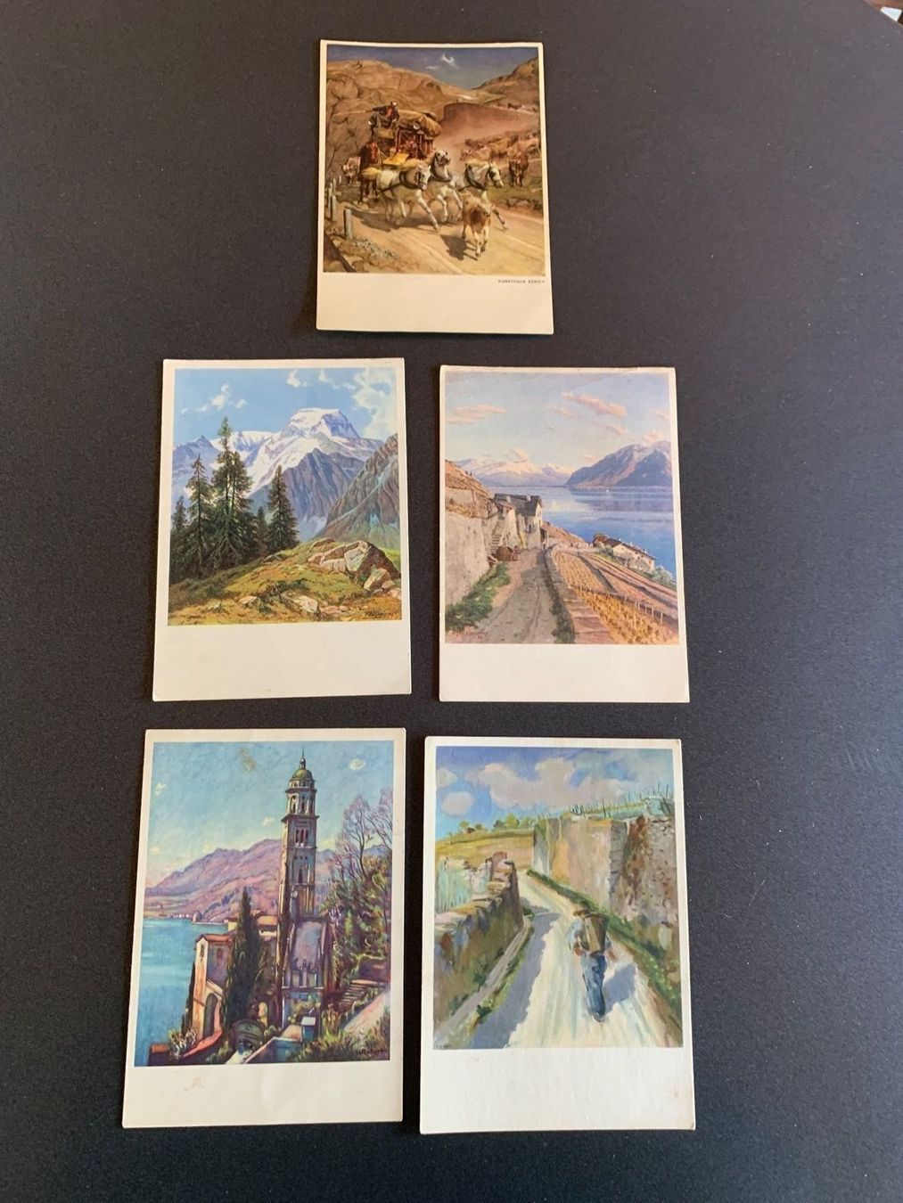 Cartoline postali: 5 alte Kunstkarten / Postkarten alt – Usato da Erlenbach ZH venduto da Ritschly