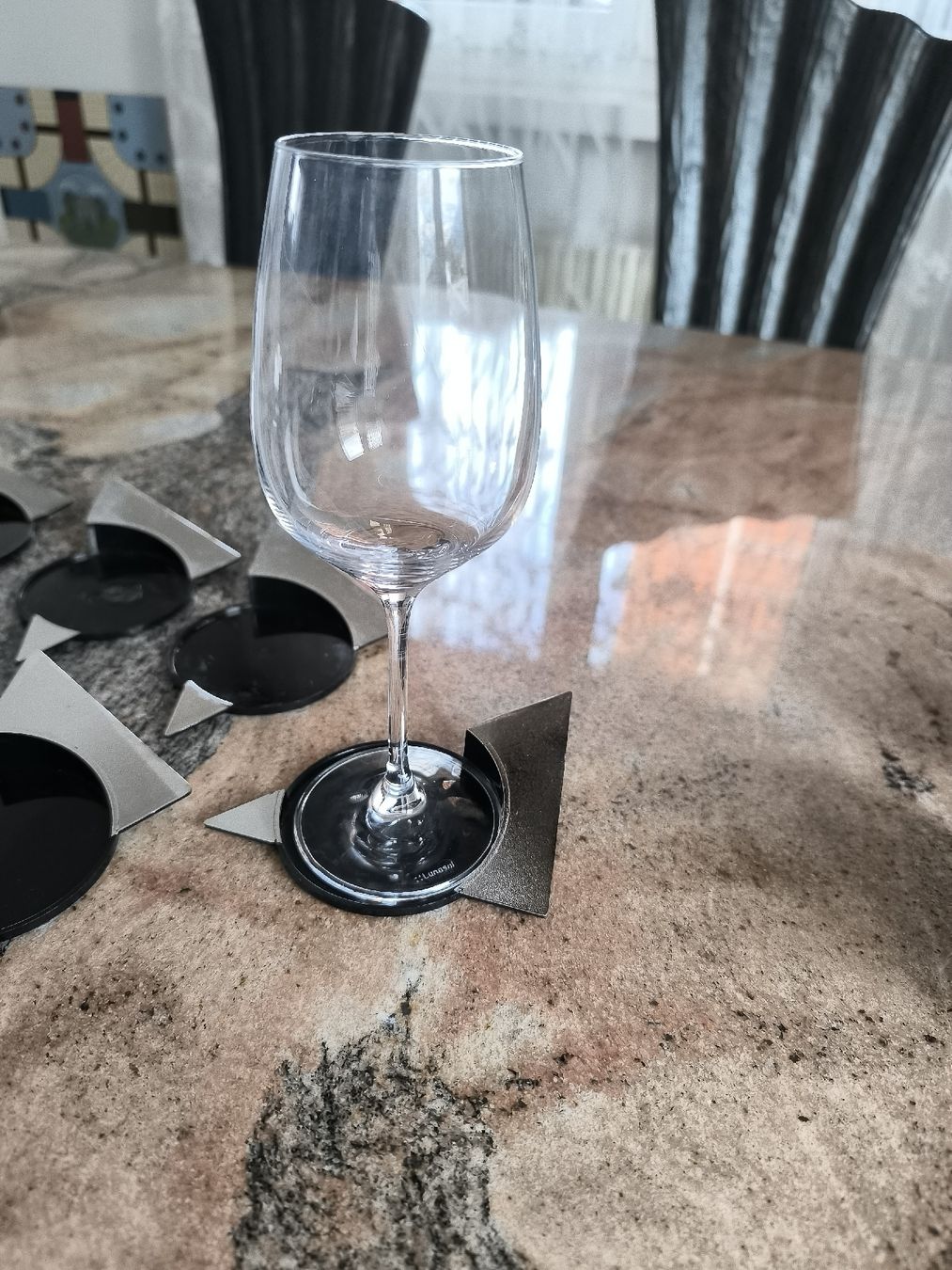 Sottobicchieri: 5 Design Glasuntersetzer schwarz silber glänzend 👍 – Usato da Oberwil b. Zug venduto da Gto469 1