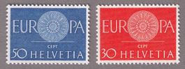 1960_373+374_EUROPA-Serie «Rollendes Rad» ! **