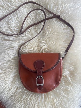 Süsse Vintage Leder Handtasche, Echtleder, Top Zustand!