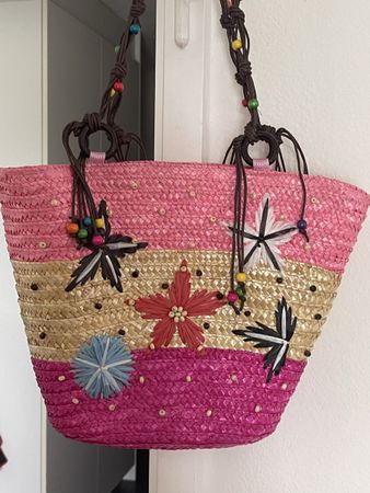 Joli sac en paille pour l’été 28 X 23X12X 40 Neuf