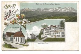 Gruss von St. Anton (AI) Gasthof zum Rössli - Kapelle - 1910