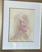 Originalgemälde „Harlekin in Rosé“ – 1992, J. Stocker