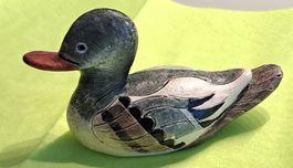 1 schön bemalte Deko - Ente CABRERA, Uruguay Signiert