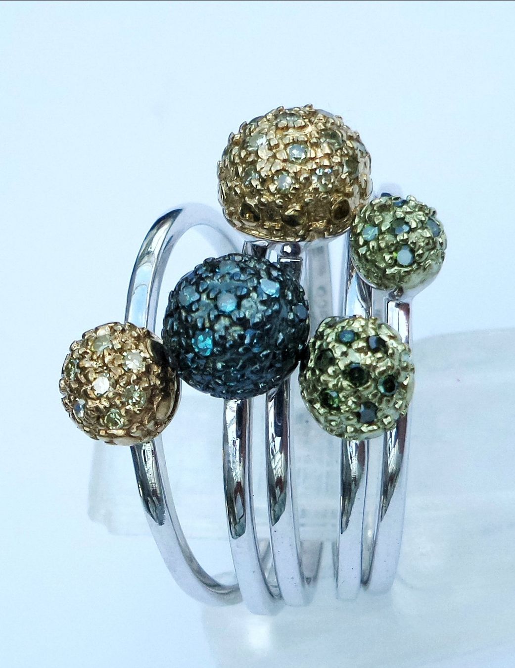 Bagues: Ring Set mit Farb-Diamanten neu – Neuf (Voir description) à Zürich par Bieter04 1
