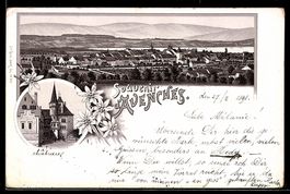 Lithographie Avenches, Château, Vue générale