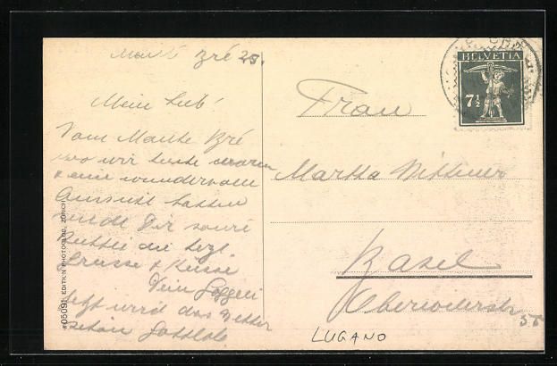 Cartoline postali: Lugano, Monte Bré, Restaurant Bellevue – Usato da Berlin venduto da bartko-reher 1