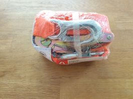 Neuer, robuster Spanngurt, 8m, 50mm, mit Ratsche, orange