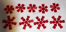 Christbaumanhänger Tulpensterne rot Set. 9 Stück
