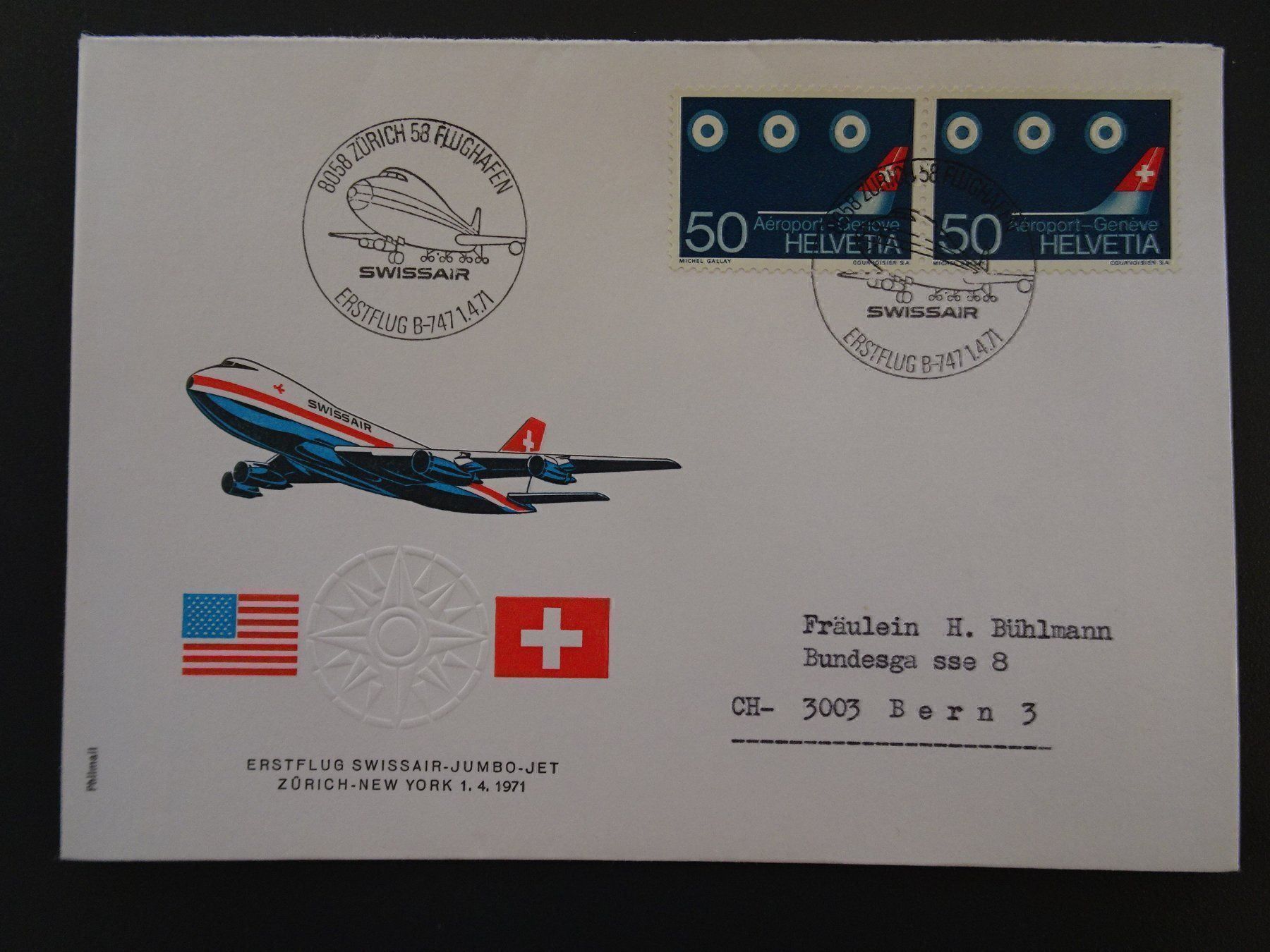 Alle Briefmarken: Erstflug 1.4.1971 – Gebraucht aus Aadorf von Chnorli-Furz 3