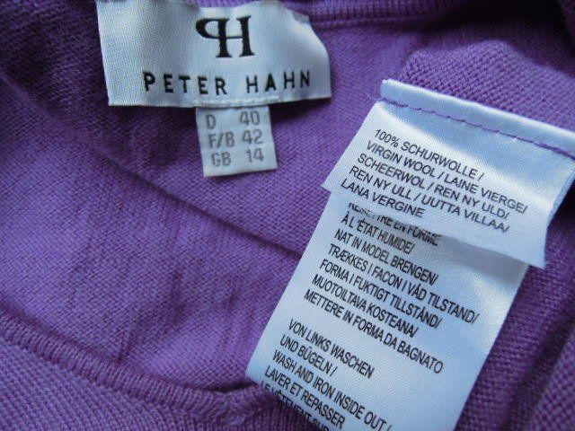 Peter Hahn Maglioni & Felpe: Gr. 40 PETER HAHN Pulli SCHURWOLLE violett hoher NP – Usato da Basel venduto da FRAU.ZAUBER.MOND 5
