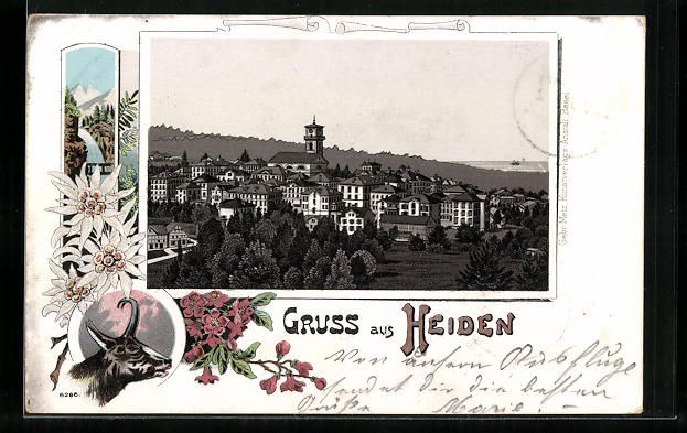 Cartes postales: Litho Heiden, Wasserfall, Bergziege, Ede – D'occasion à Berlin par bartko-reher