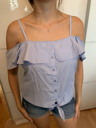Tally Weijl Chemisier bleu clair épaules dénudées taille M