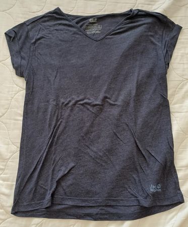 Damen T-Shirt Jack Wolfskin dunkelblau Grösse M top Zustand 