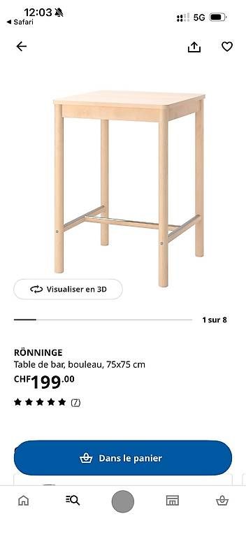 Set di tavolo e panche: Table haute IKEA Rönninge – Usato da Lausanne venduto da gmo_6svk
