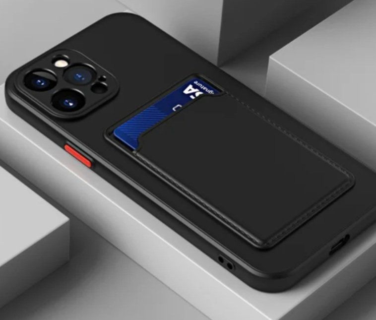 IPhone 15 Pro Max Hülle Mit Kartenfach – 4 Slots, Ring & Standfunktion, Schwarz (Wallet Case)