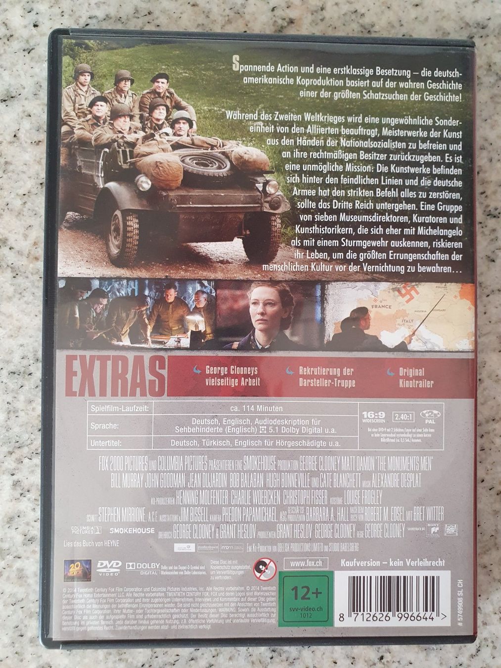 Tutti i DVDs: DVD - Monuments Men, George Clooney, Matt Damon – Usato da St. Margarethen TG venduto da Schachmatt 1