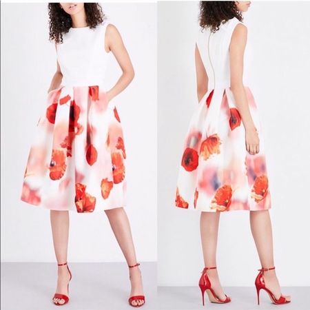 Ted Baker Micla Poppy Midi Dress Floral