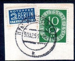 NOTOPFER BERLIN AB CHF 1.00 -  FRAGMET GESTEMPELT - A308